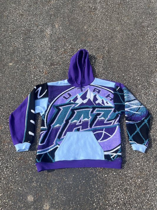 Utah Jazz reworked tapestry hoodie